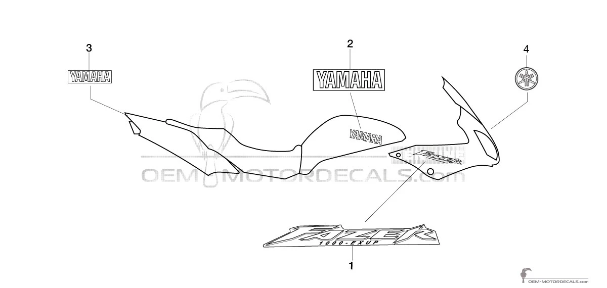 Pegatinas para Yamaha FZS1000 FAZER 2002 - Plata • Yamaha Pegatinas OEM