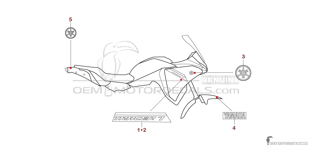 Stickers voor Yamaha TRACER 700 2024 - Zwart • Yamaha OEM Stickers