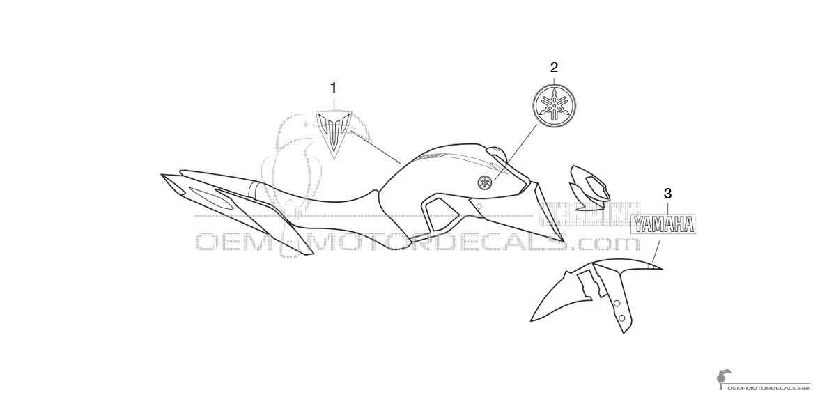 Decals for Yamaha MT09 2017 - Gray • Yamaha OEM Decals
