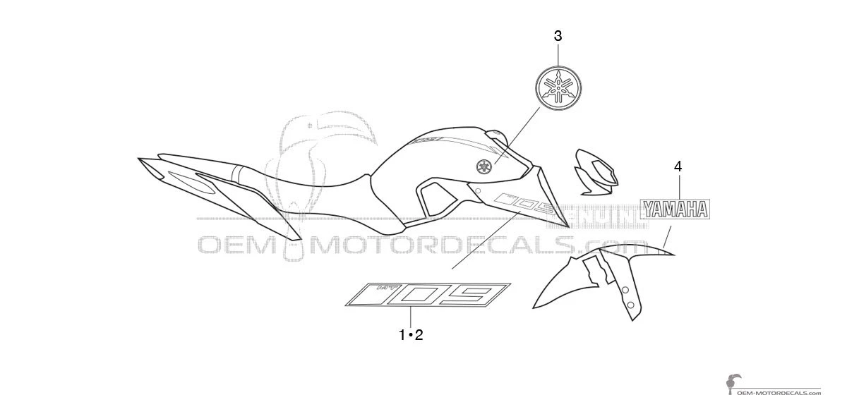 Adesivi per Yamaha MT09 2020 - Blu • Yamaha Adesivi OEM