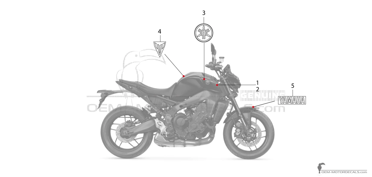 Naklejki do Yamaha MT09 2022 - Dark gray • Yamaha Naklejki OEM