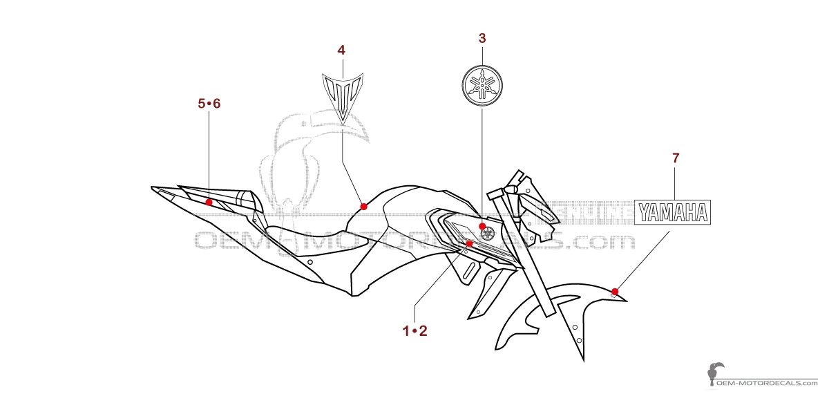 Decals for Yamaha MT-03 2025 - Dark gray • Yamaha OEM Decals