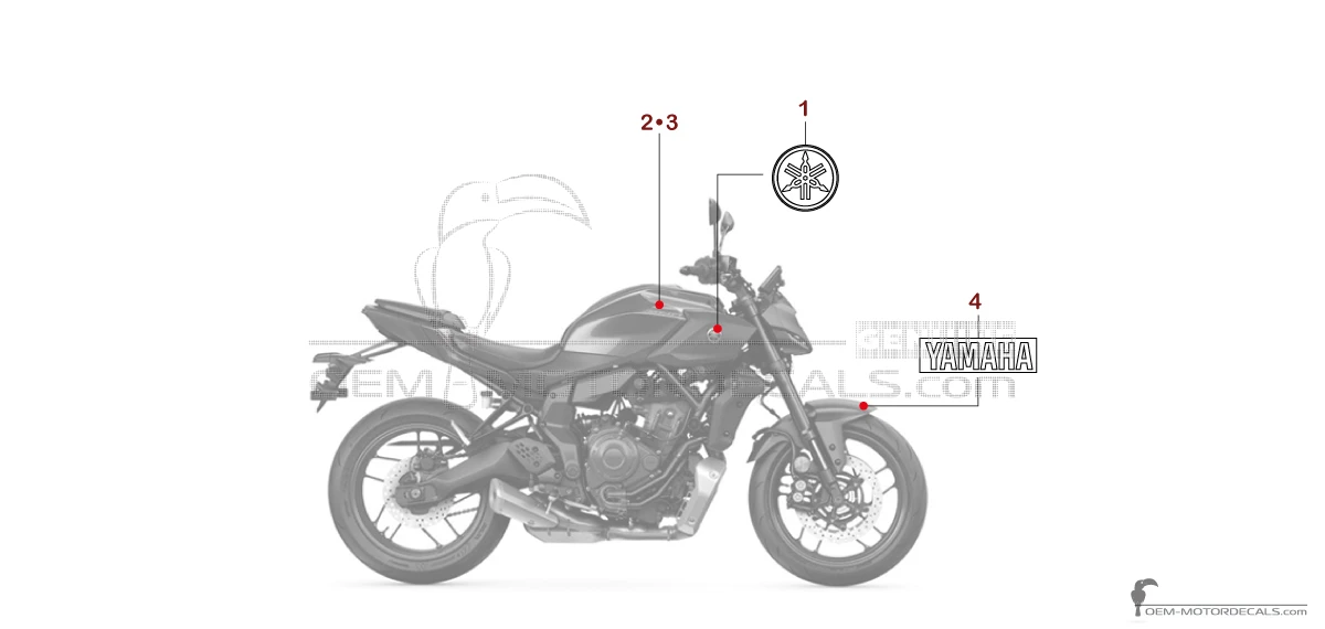 Decals for Yamaha MT-07 2025 - Blue • Yamaha OEM Decals