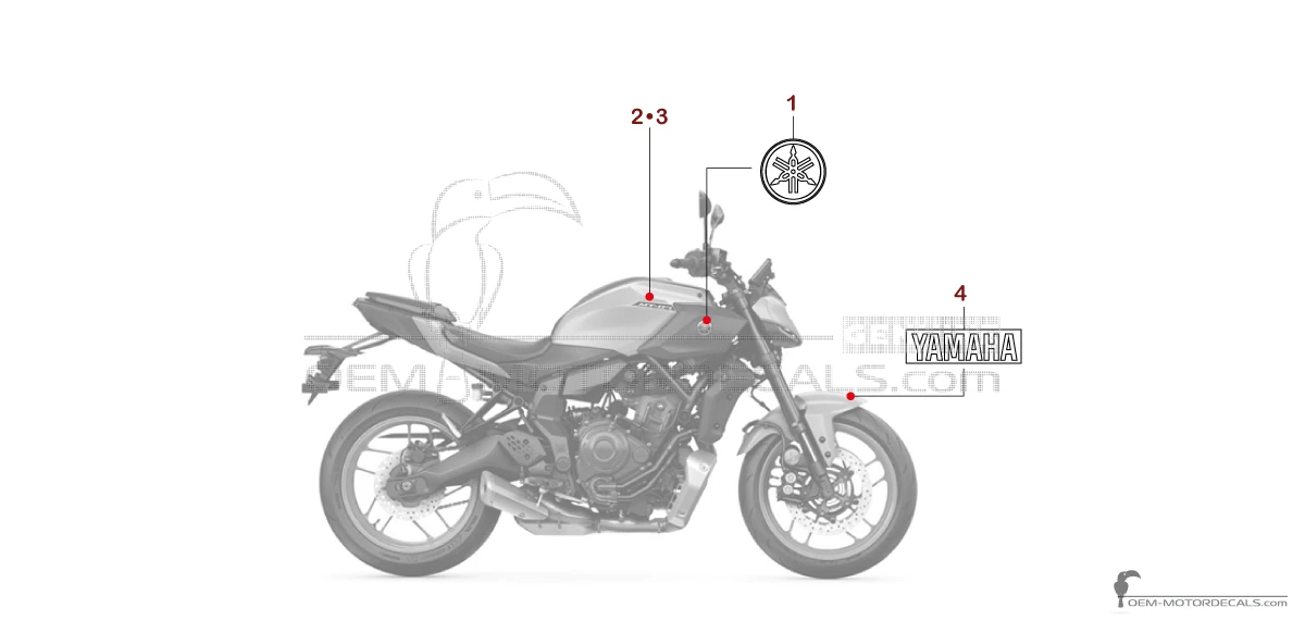 Decals for Yamaha MT-07 2025 - Gray • Yamaha OEM Decals