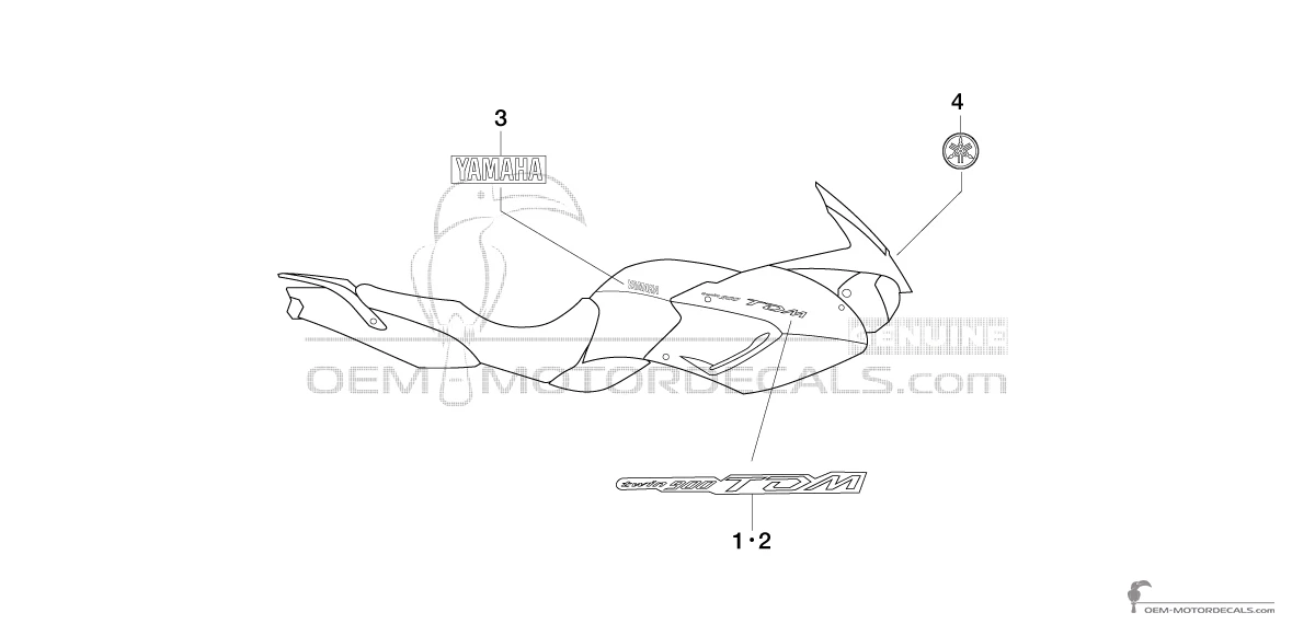 Naklejki do Yamaha TDM900 2002 - Niebieski • Yamaha Naklejki OEM