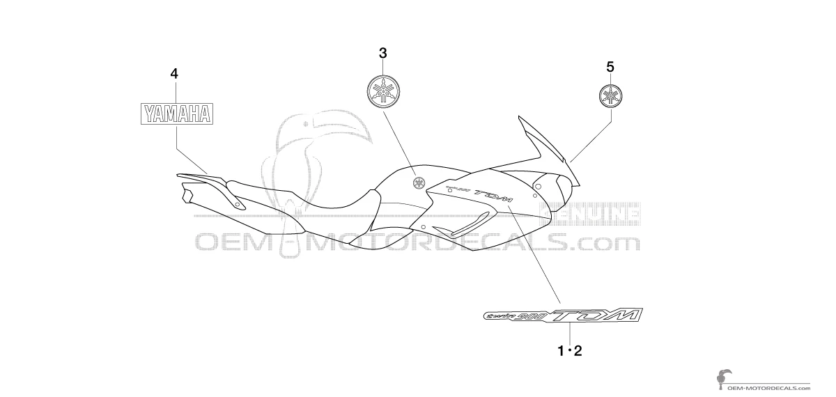 Naklejki do Yamaha TDM900 2003 - Niebieski • Yamaha Naklejki OEM