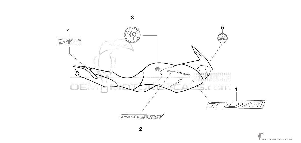 Stickers voor Yamaha TDM900 2010 - Zwart • Yamaha OEM Stickers