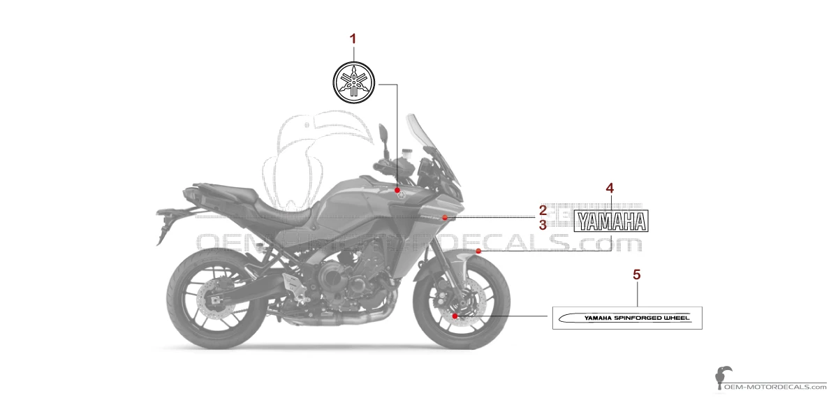 Decals for Yamaha TRACER 9 2023 - Red • Yamaha OEM Decals