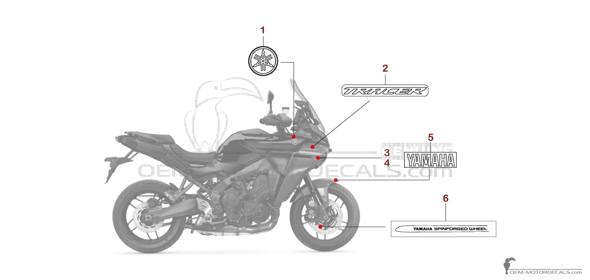 Naklejki do Yamaha TRACER 9 2025 - Czarny • Yamaha Naklejki OEM