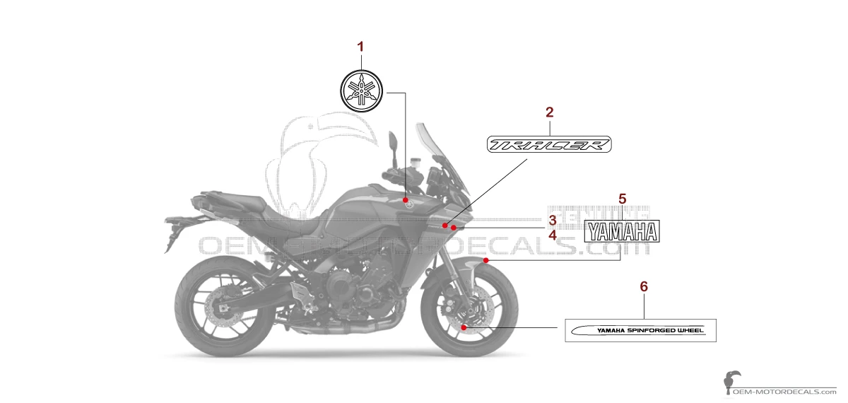 Naklejki do Yamaha TRACER 9 GT 2021 - Czerwony • Yamaha Naklejki OEM