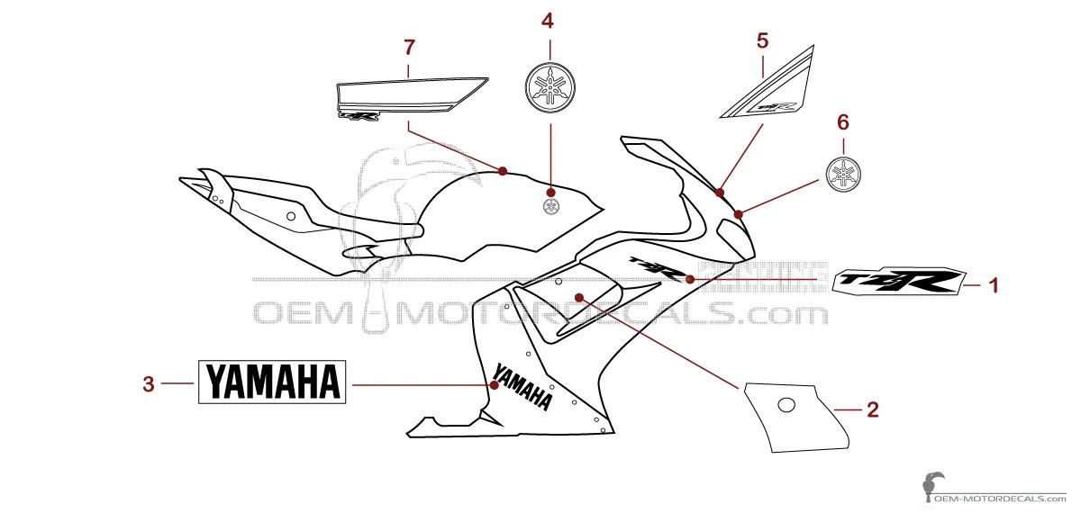 Pegatinas para Yamaha TZR50 2012 - Blanco • Yamaha Pegatinas OEM
