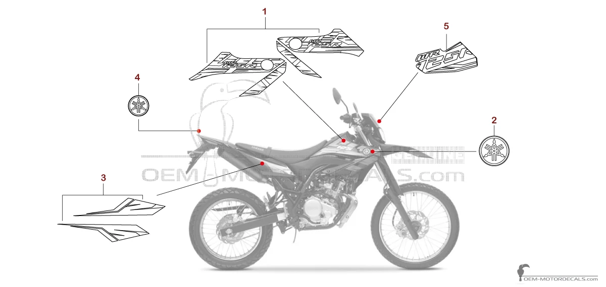 Adesivi per Yamaha WR125R 2013 - Nero • Yamaha Adesivi OEM