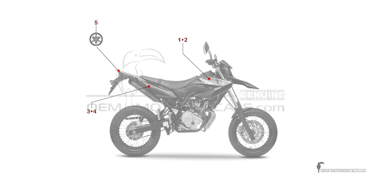 Naklejki do Yamaha WR125X 2010 - Czarny • Yamaha Naklejki OEM