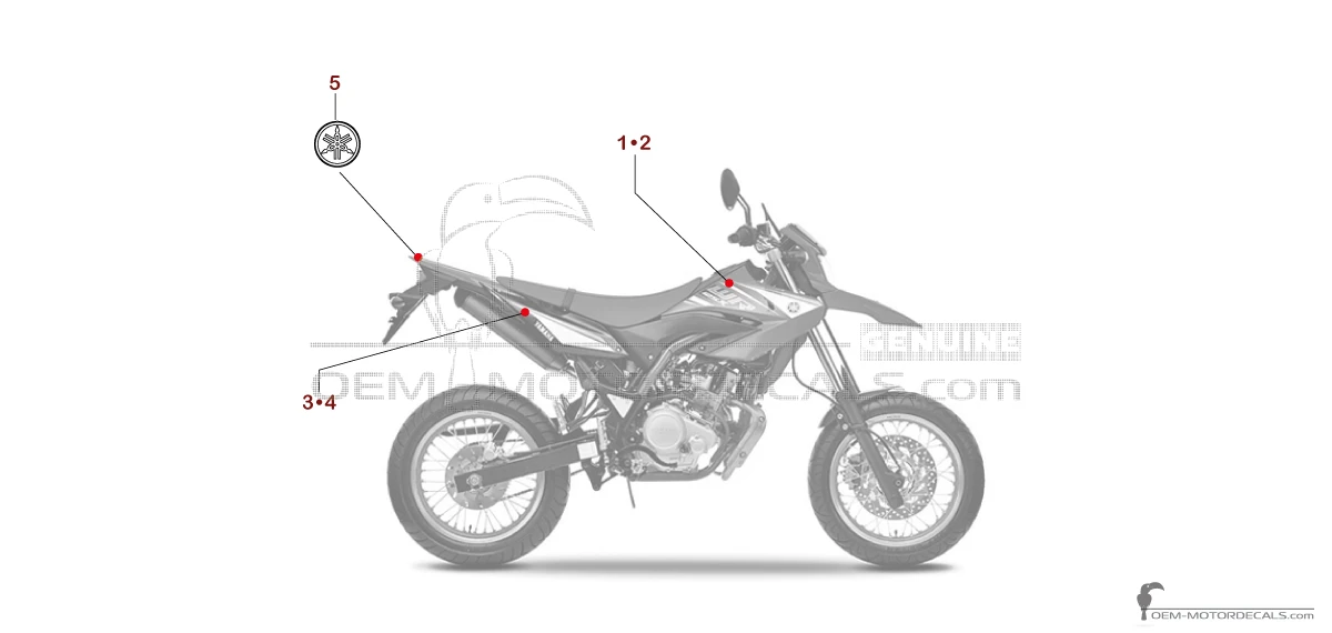 Naklejki do Yamaha WR125X 2010 - Niebieski • Yamaha Naklejki OEM
