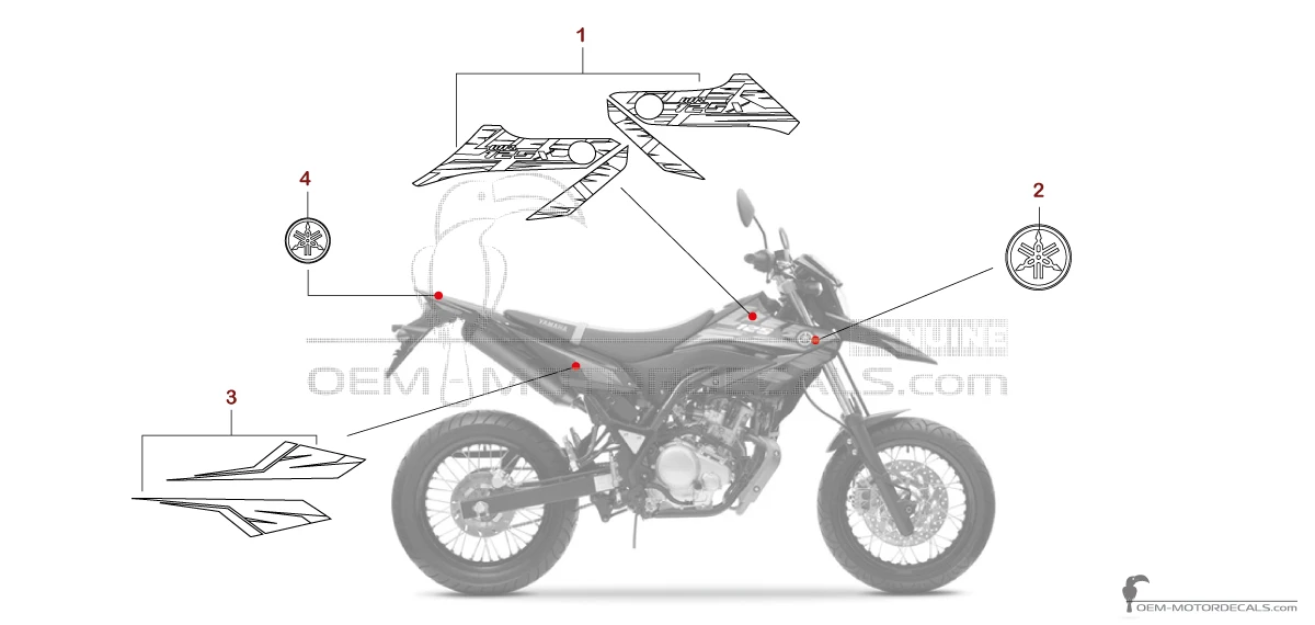 Naklejki do Yamaha WR125X 2013 - Czarny • Yamaha Naklejki OEM