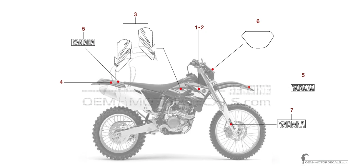 Adesivi per Yamaha WR250F 2006 - Blu • Yamaha Adesivi OEM