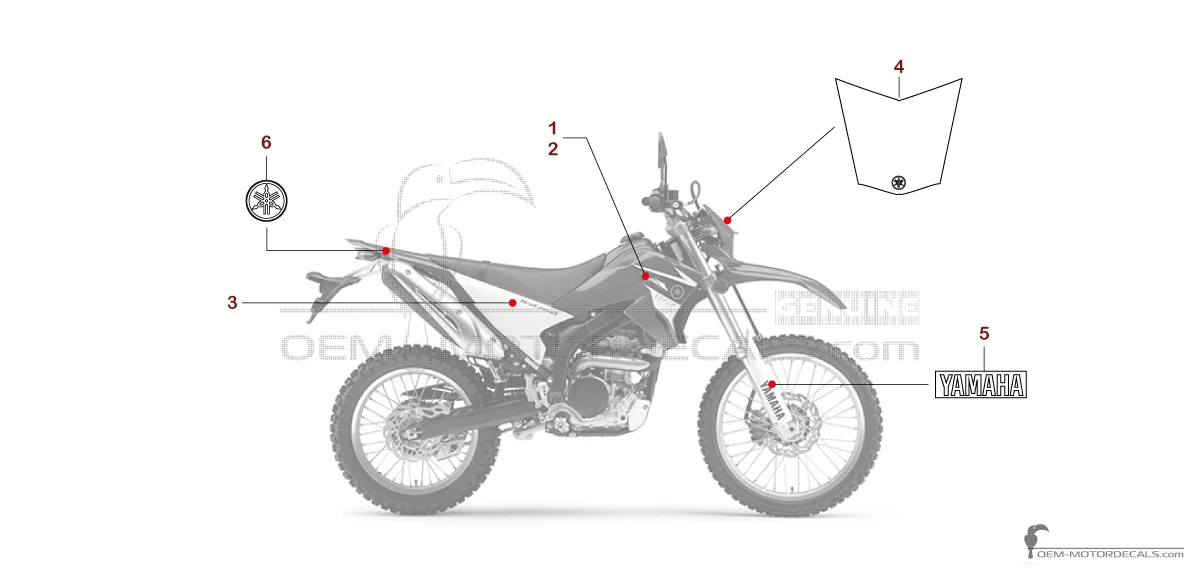 Pegatinas para Yamaha WR250R 2008 - Azul • Yamaha Pegatinas OEM