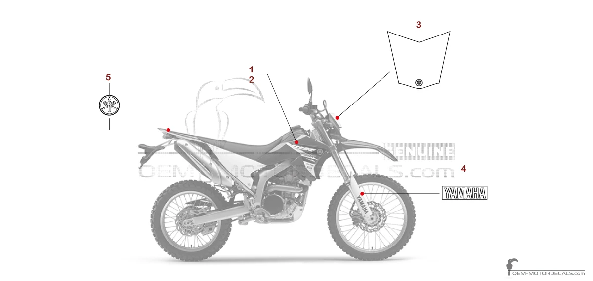 Autocollants pour Yamaha WR250R 2015 - Bleu • Yamaha Autocollants OEM