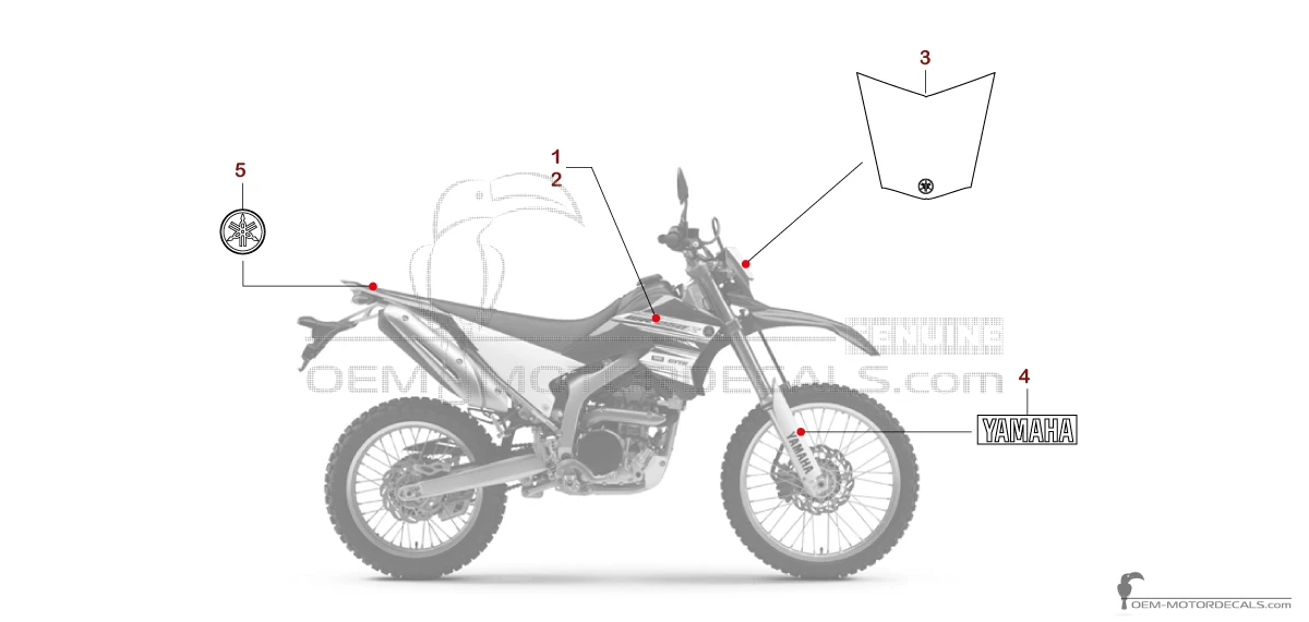 Autocollants pour Yamaha WR250R 2016 - Bleu • Yamaha Autocollants OEM