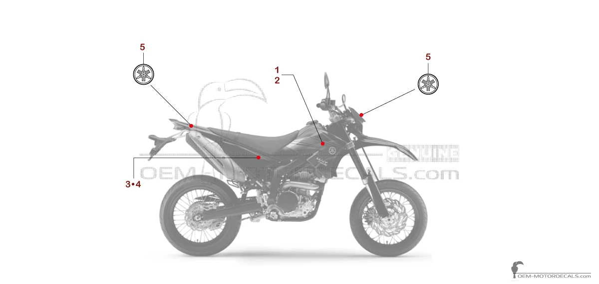 Adesivi per Yamaha WR250X 2010 - Nero • Yamaha Adesivi OEM