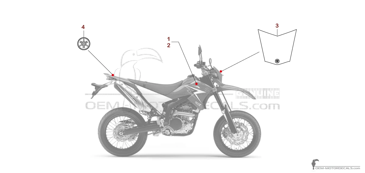 Naklejki do Yamaha WR250X 2010 - Niebieski • Yamaha Naklejki OEM
