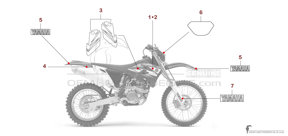 Stickers voor Yamaha WR450F 2006 - Blauw • Yamaha OEM Stickers