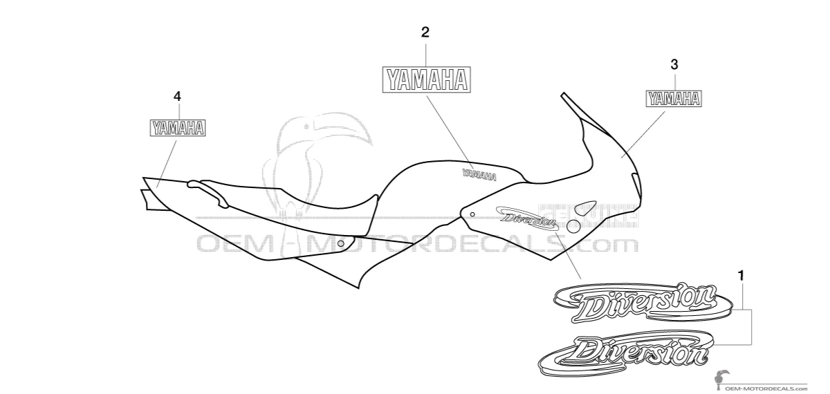 Pegatinas para Yamaha XJ600S DIVERSION 1998 - Azul • Yamaha Pegatinas OEM