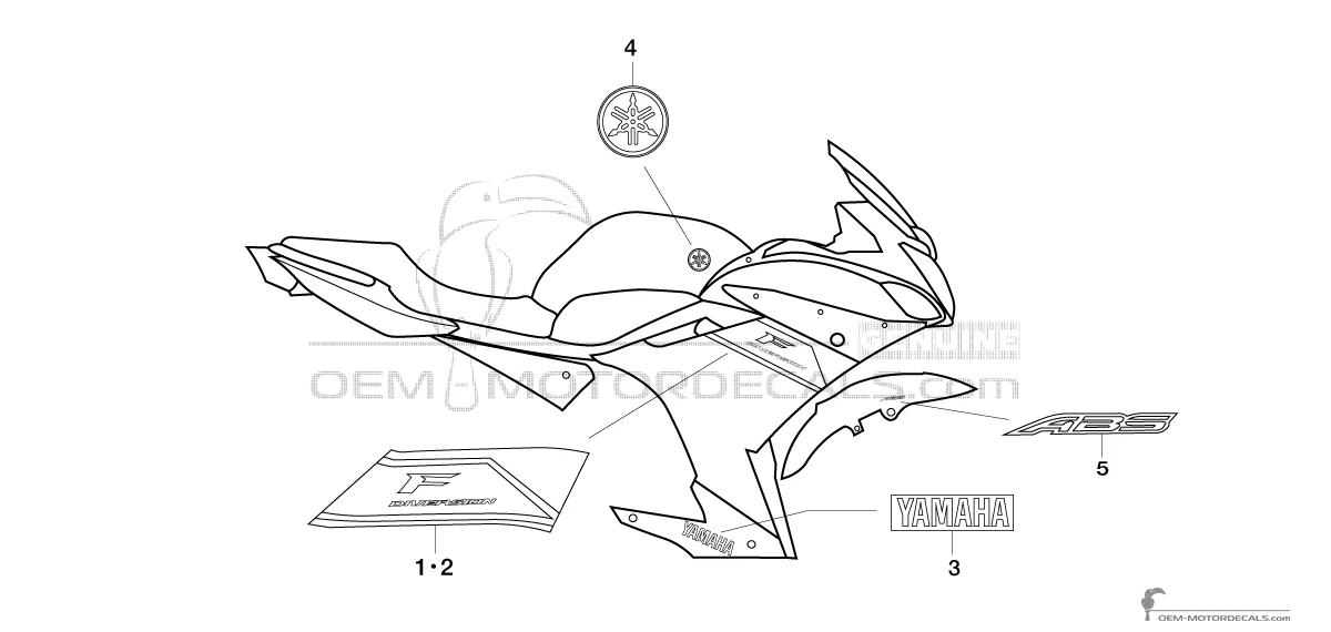 Naklejki do Yamaha XJ6F DIVERSION 2016 - Czarny • Yamaha Naklejki OEM