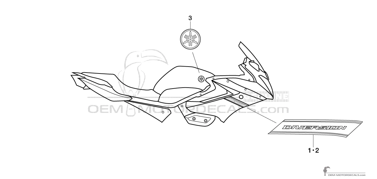 Naklejki do Yamaha XJ6S DIVERSION 2010 - Czerwony • Yamaha Naklejki OEM