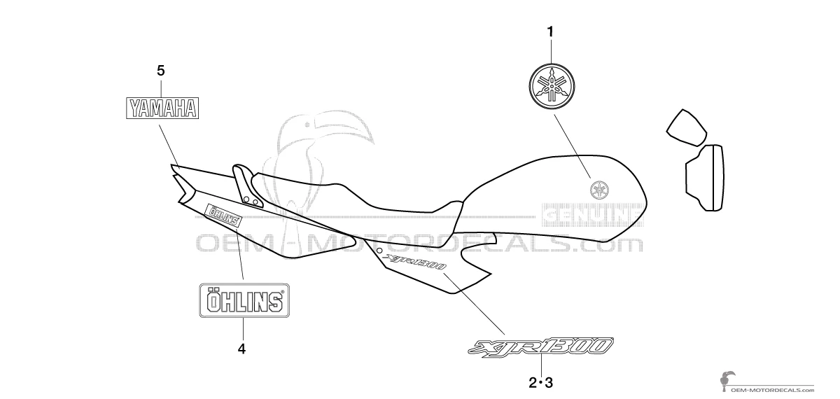 Decals for Yamaha XJR1300 2004 - Black • Yamaha OEM Decals