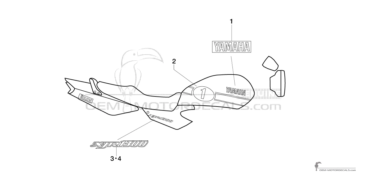 Pegatinas para Yamaha XJR1300 2013 - Plata • Yamaha Pegatinas OEM