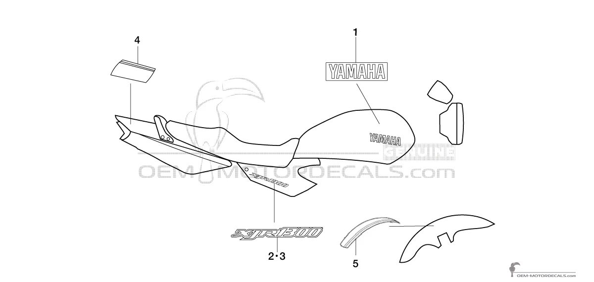 Autocollants pour Yamaha XJR1300 2013 - Noir • Yamaha Autocollants OEM
