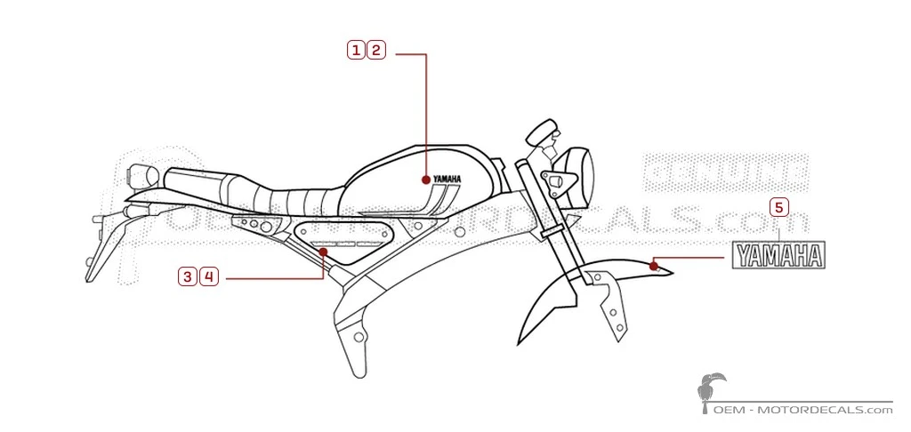 Adesivi per Yamaha XSR125 2026 • Yamaha Adesivi OEM