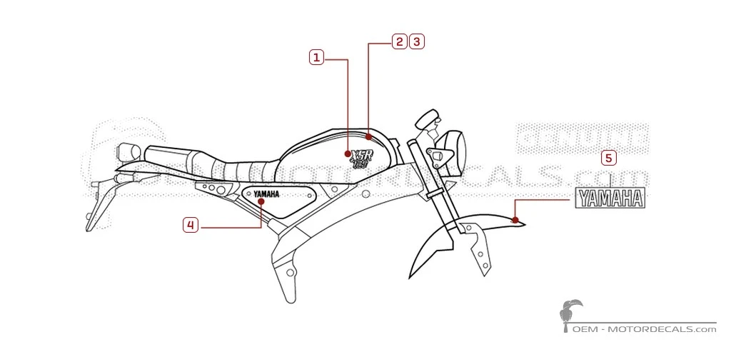 Adesivi per Yamaha XSR125 2026 • Yamaha Adesivi OEM