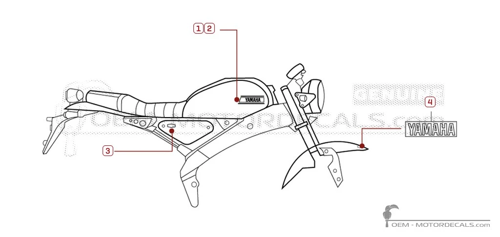 Adesivi per Yamaha XSR125 2026 • Yamaha Adesivi OEM