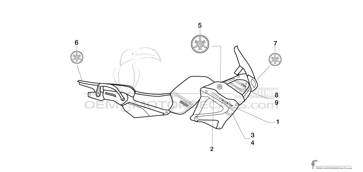 Stickers voor Yamaha XT1200Z SUPER TENERE 2017 - Blauw • Yamaha OEM Stickers