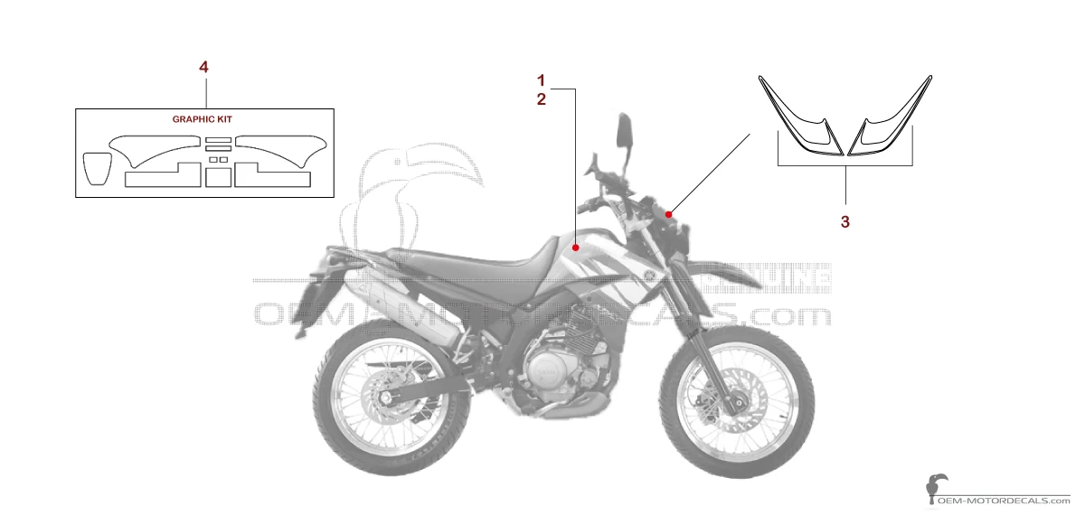 Autocollants pour Yamaha XT125X 2006 - Bleu • Yamaha Autocollants OEM
