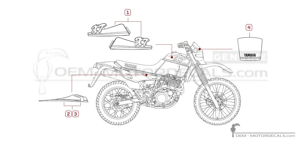Stickers voor Yamaha XT600 1992 • Yamaha OEM Stickers
