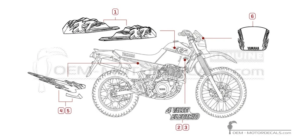 Pegatinas para Yamaha XT600 1994 • Yamaha Pegatinas OEM