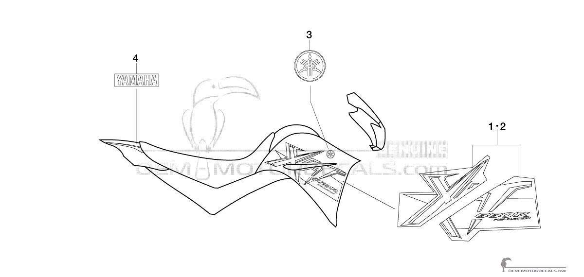 Aufkleber für Yamaha XT660R 2006 - Blau • Yamaha OEM-Aufkleber