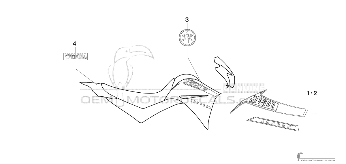 Decals for Yamaha XT660R 2011 - White • Yamaha OEM Decals