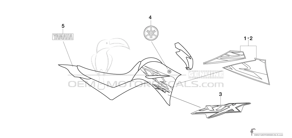 Stickers voor Yamaha XT660X 2004 - Blauw • Yamaha OEM Stickers