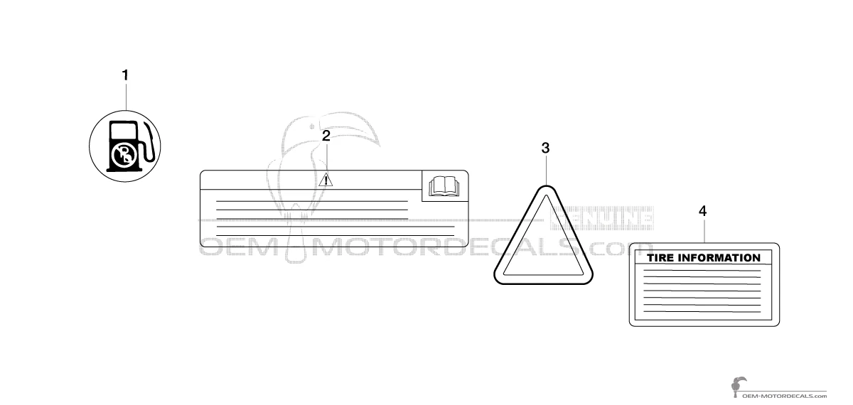 Decals for Yamaha XT660X - Caution labels • Yamaha OEM Decals