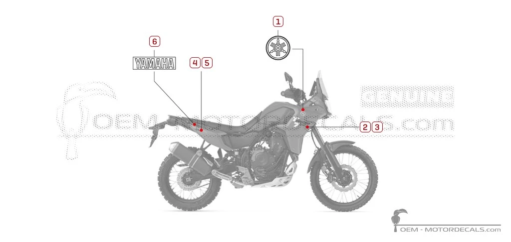 Autocollants pour Yamaha XTZ690 | TENERE 700 2026 • Yamaha Autocollants OEM