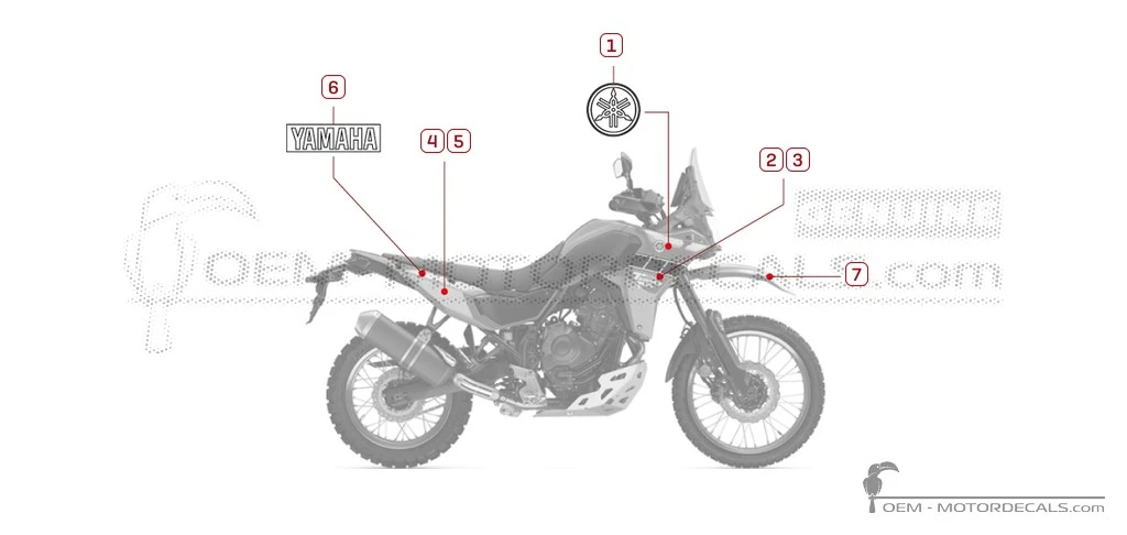 Naklejki do Yamaha XTZ690 | TENERE 700 Rally 2026 • Yamaha Naklejki OEM