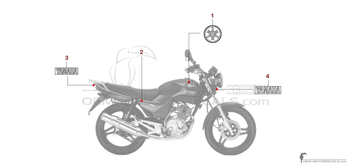 Aufkleber für Yamaha YBR125 2005 - Schwarz • Yamaha OEM-Aufkleber