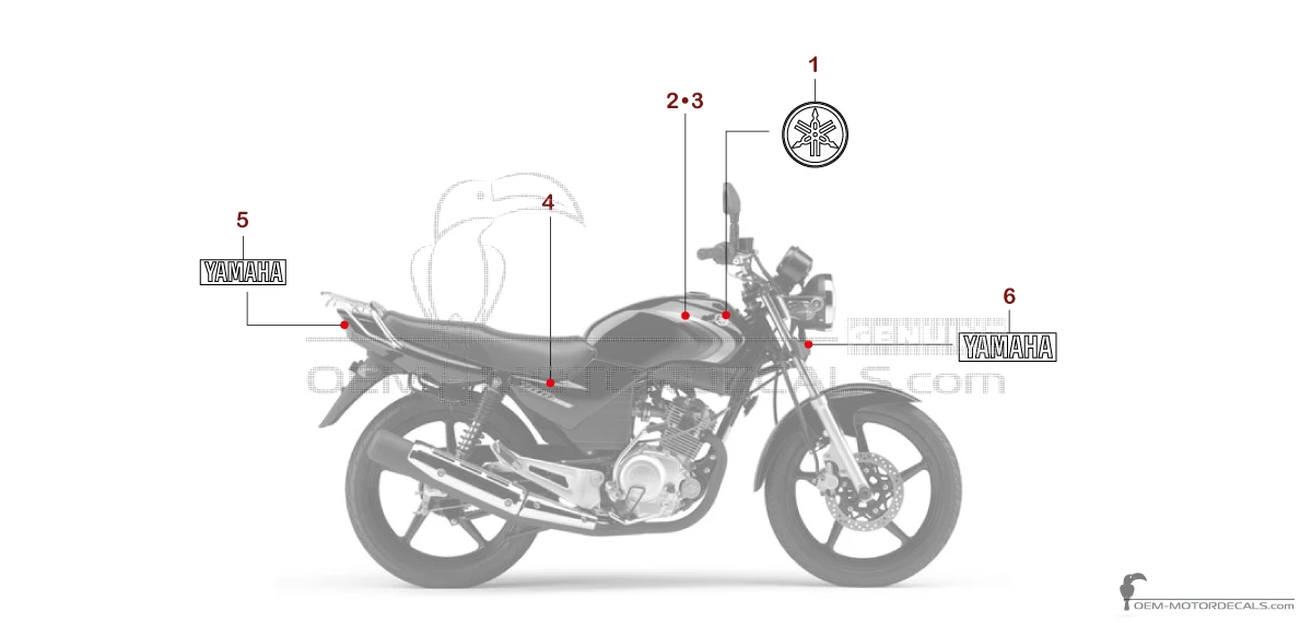 Naklejki do Yamaha YBR125 2007 - Czarny • Yamaha Naklejki OEM