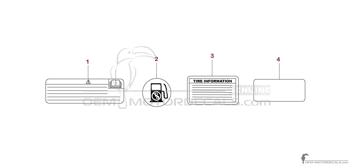 Aufkleber für Yamaha YBR125 2010 - Vorsichtsetiketten • Yamaha OEM-Aufkleber