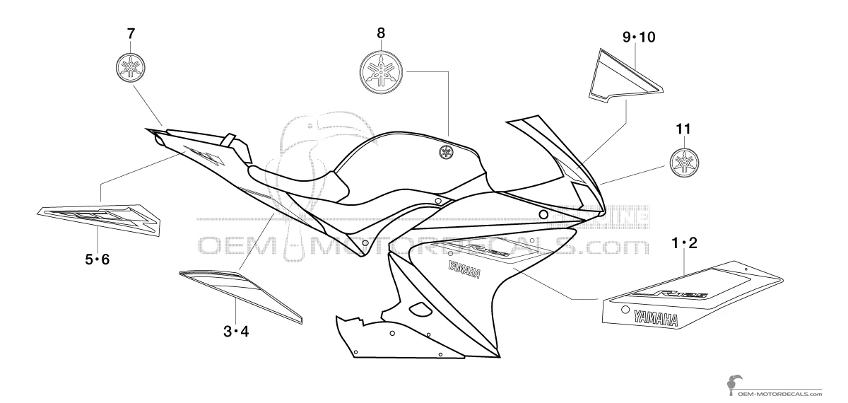 Decals for Yamaha YZF R125 2015 - Blue • Yamaha OEM Decals