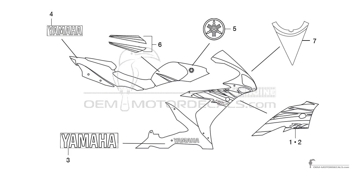 Naklejki do Yamaha YZF R1 2006 - Niebieski • Yamaha Naklejki OEM